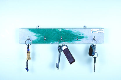 Key Hanger/Key Chain Holder - with 5 hooks - (upcycled and sustainable)