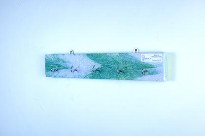 Key Hanger/Key Chain Holder - with 5 hooks - (upcycled and sustainable)